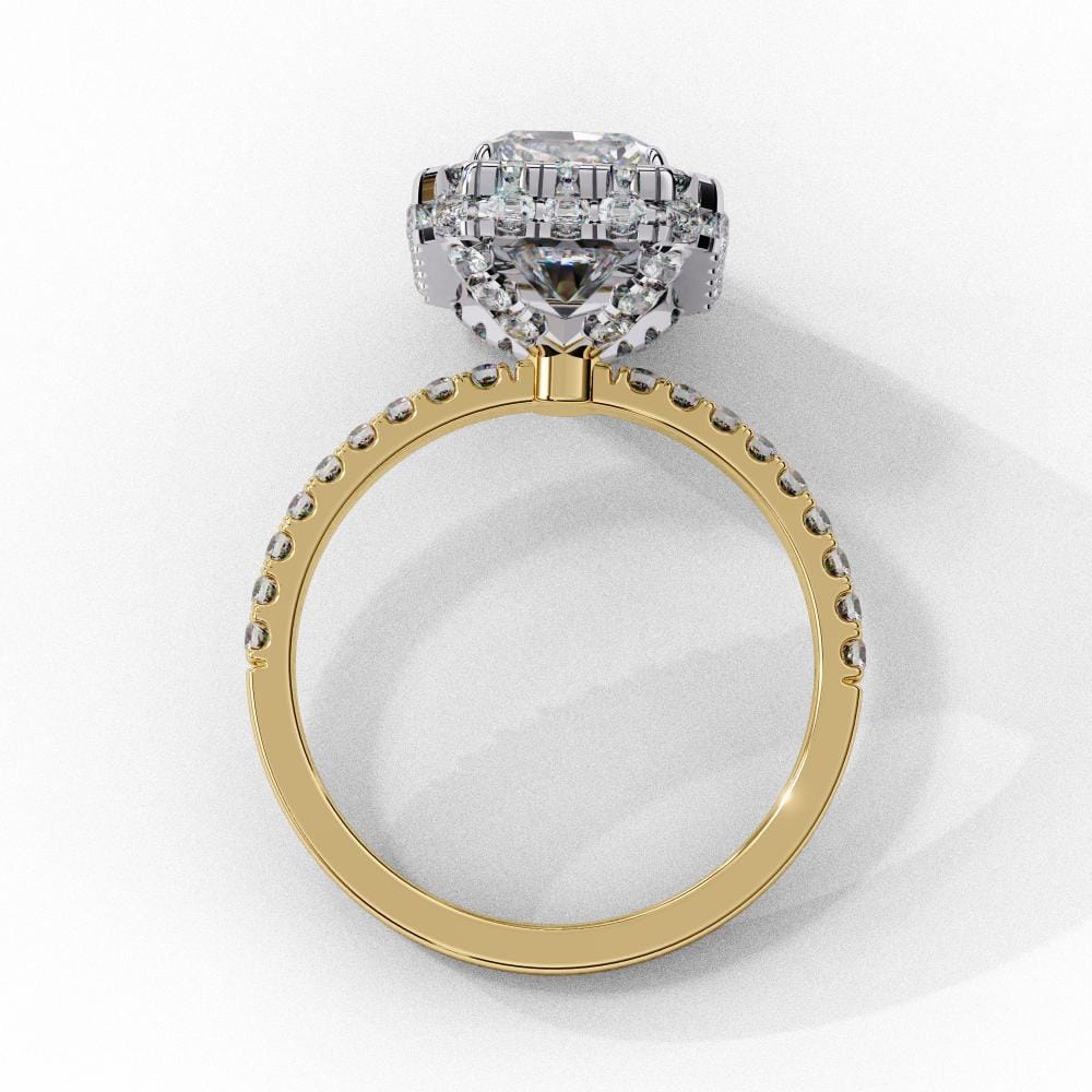 Radiant Unique Halo Engagement Ring - Image 6