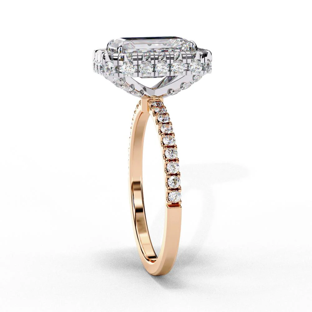Radiant Unique Halo Engagement Ring - Image 8