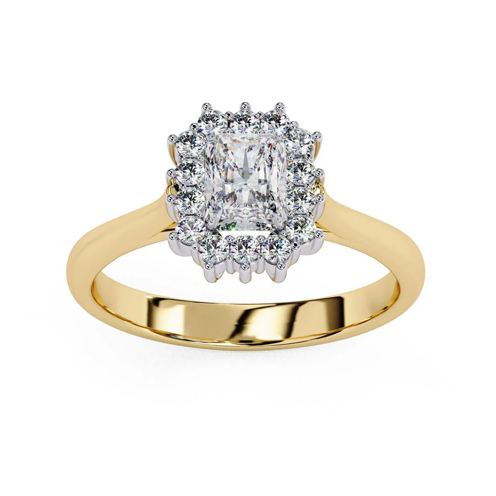 Radiant Vintage Halo Engagement Ring - Image 5