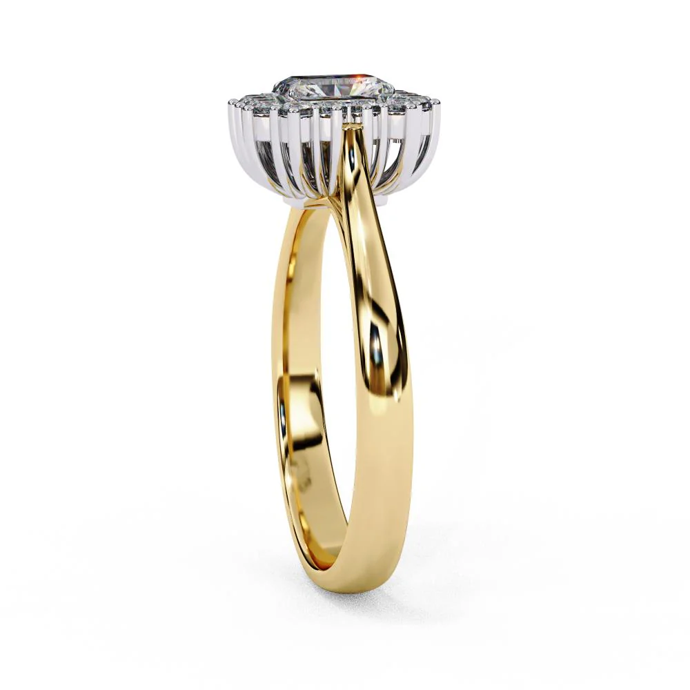 Radiant Vintage Halo Engagement Ring - Image 7
