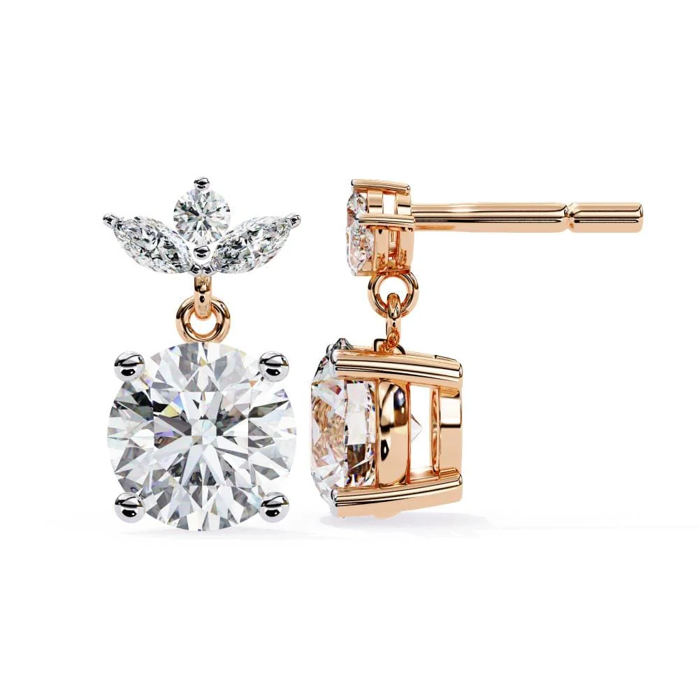 Round and Marquise Dangle & Drop Earrings - Image 2