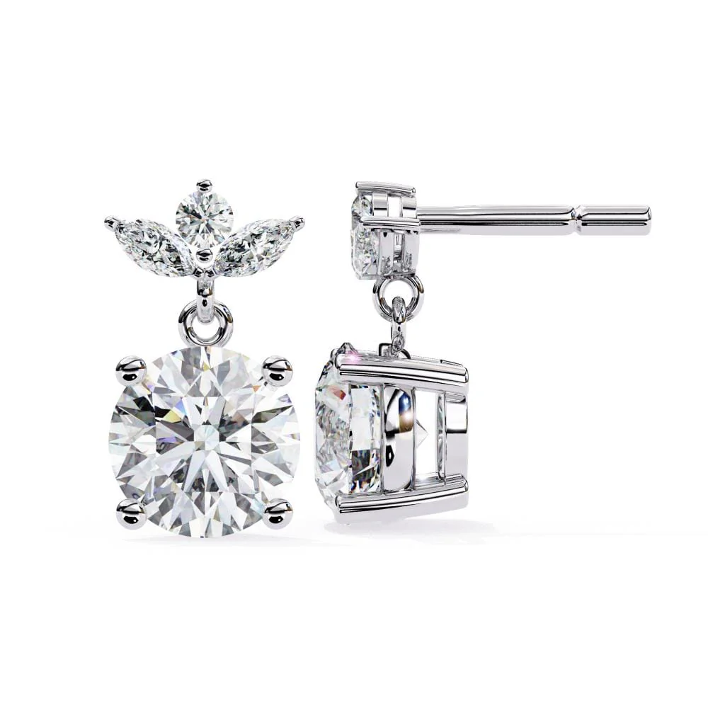 Round and Marquise Dangle & Drop Earrings - Image 3