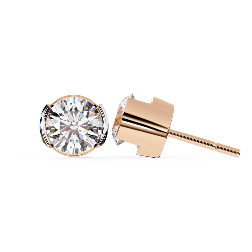 Round Bar Set Stud Earrings - Image 2