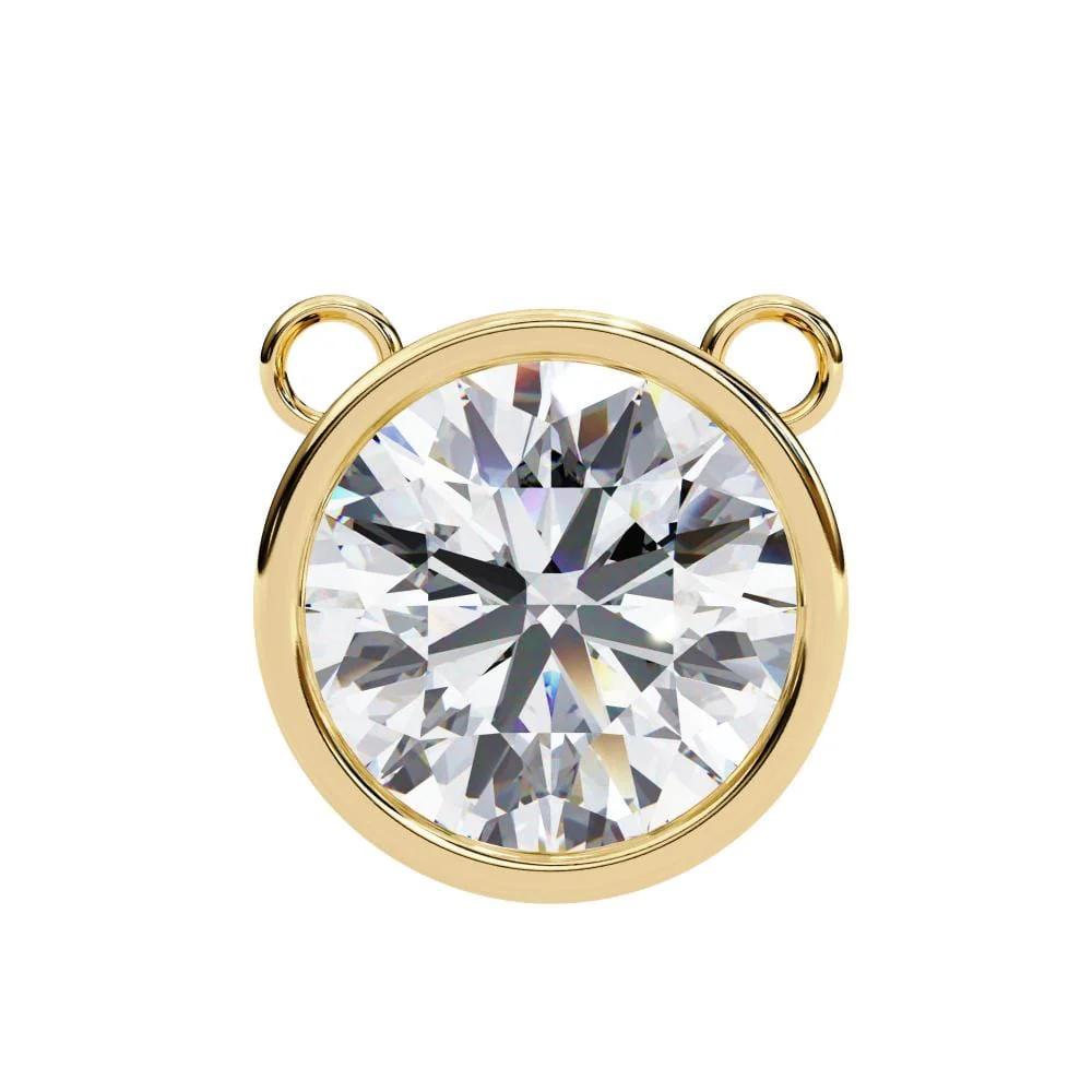 Round Bezel Set Pendant With Chain - Image 5
