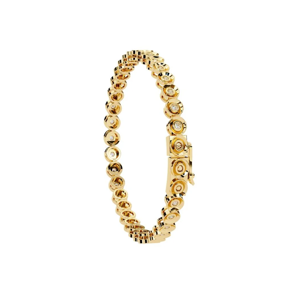 Round Bezel Set Tennis Moissanite Bracelet - Image 6