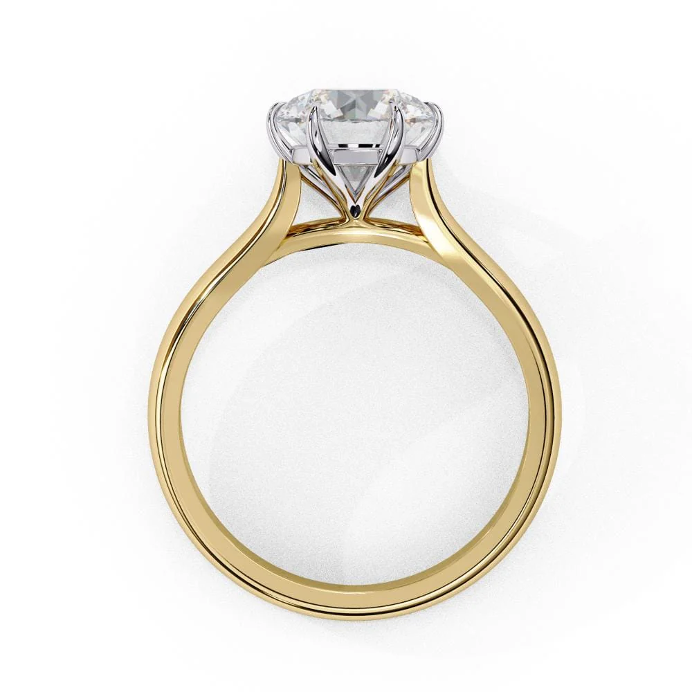 Round Solitaire with 6 Claw Prong Engagement ring - Image 6