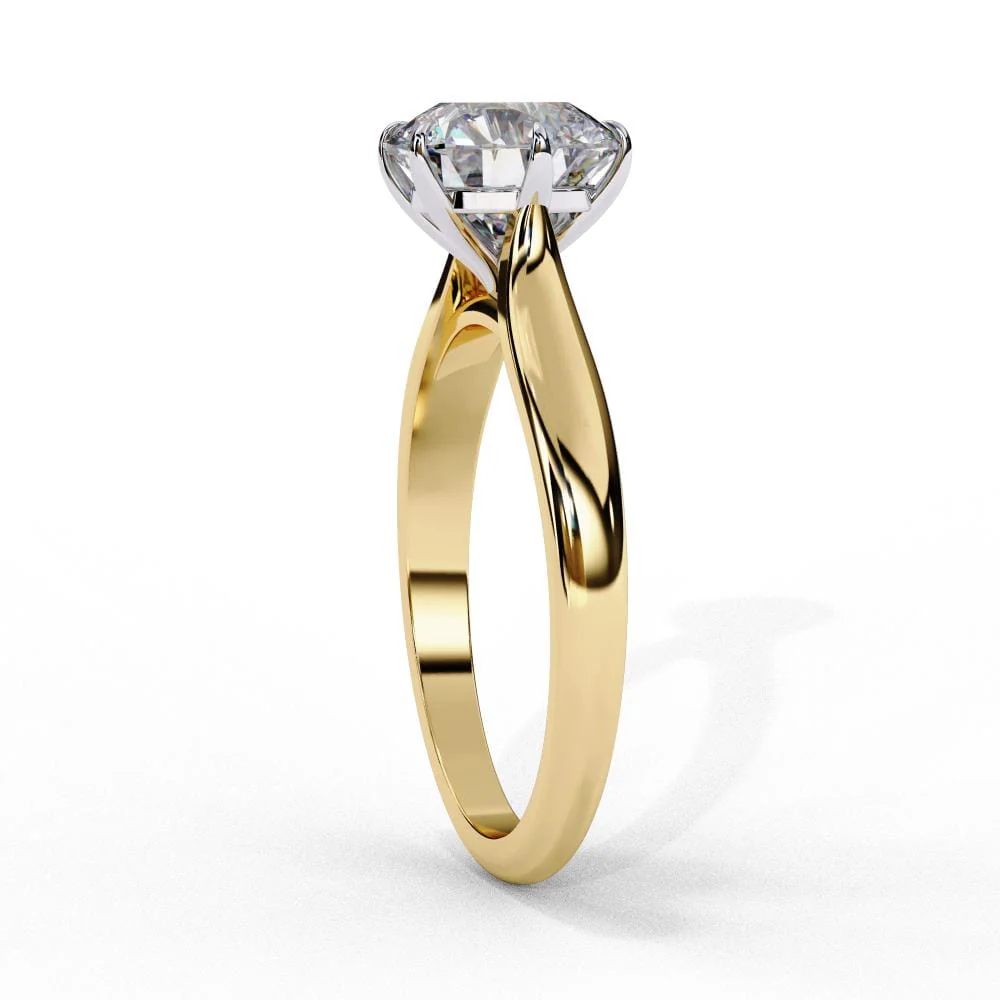 Round Solitaire with 6 Claw Prong Engagement ring - Image 7