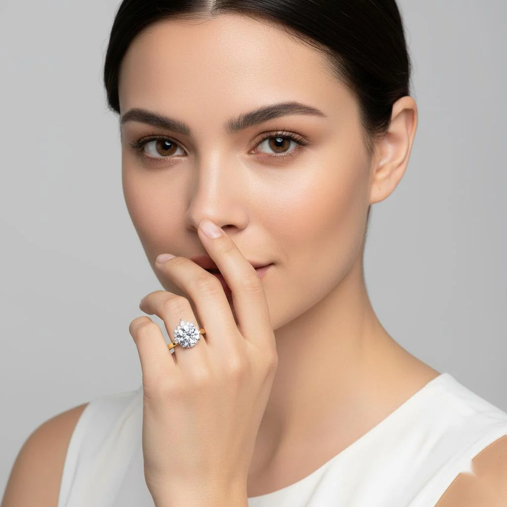 Round Cluster Engagement Ring - Image 4