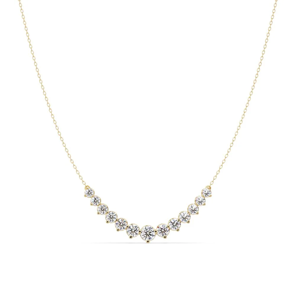 Round Cross Curved Chain Necklace