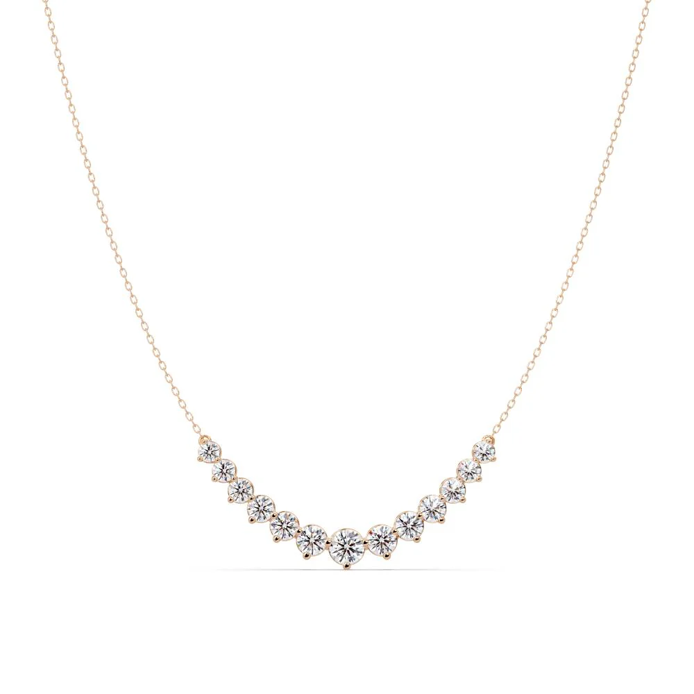 Round Cross Curved Chain Necklace - Image 2