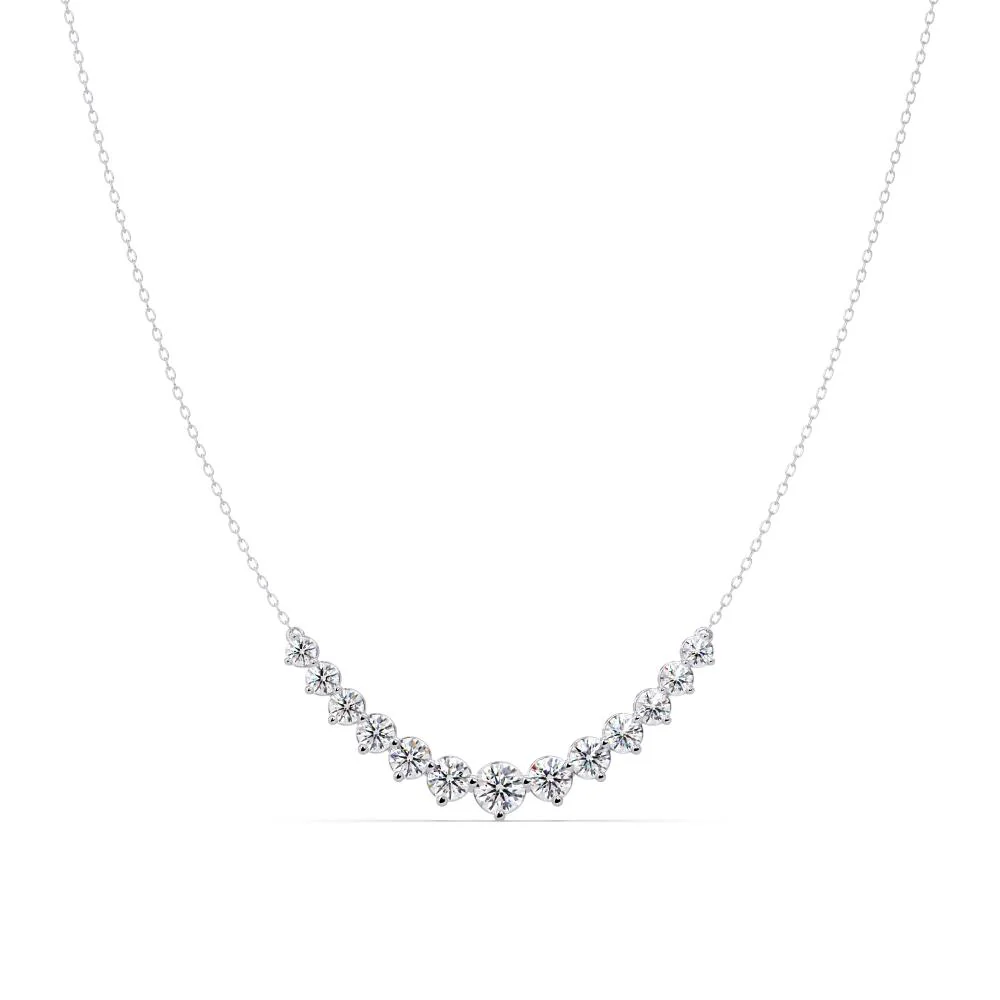 Round Cross Curved Chain Necklace - Image 3