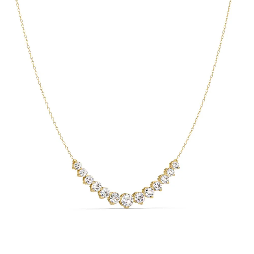 Round Cross Curved Chain Necklace - Image 5
