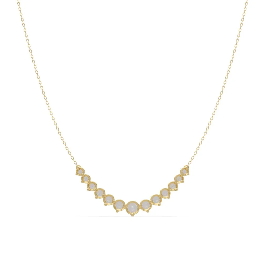 Round Cross Curved Chain Necklace - Image 6