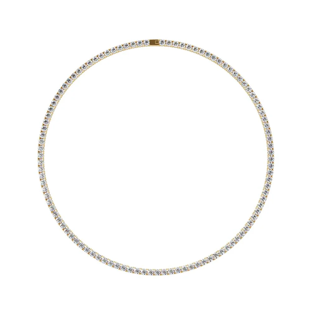 Round Moissanite Diamond Tennis Necklace