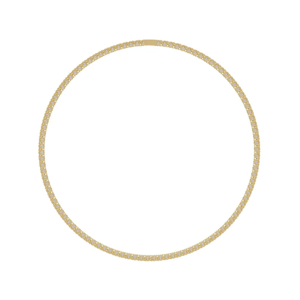 Round Moissanite Diamond Tennis Necklace - Image 8