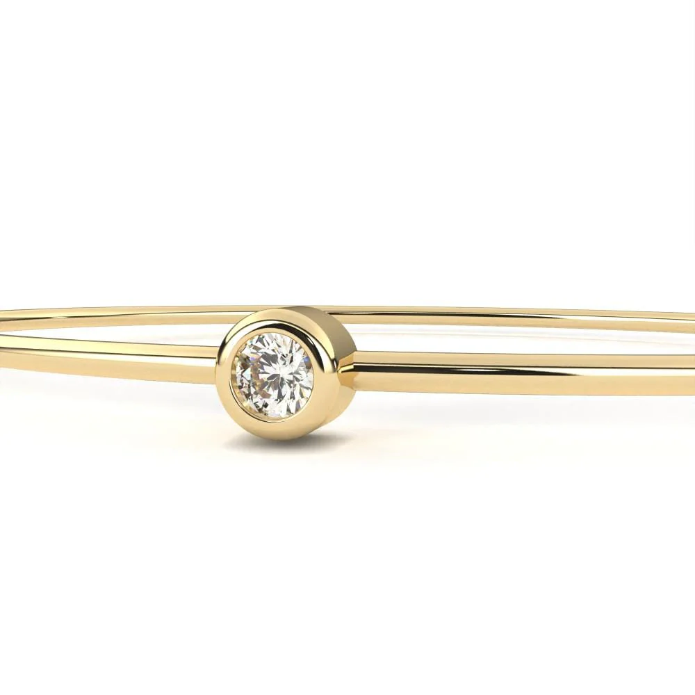 Round Moissanite Diamond with Oval Shape Bangle - Image 5