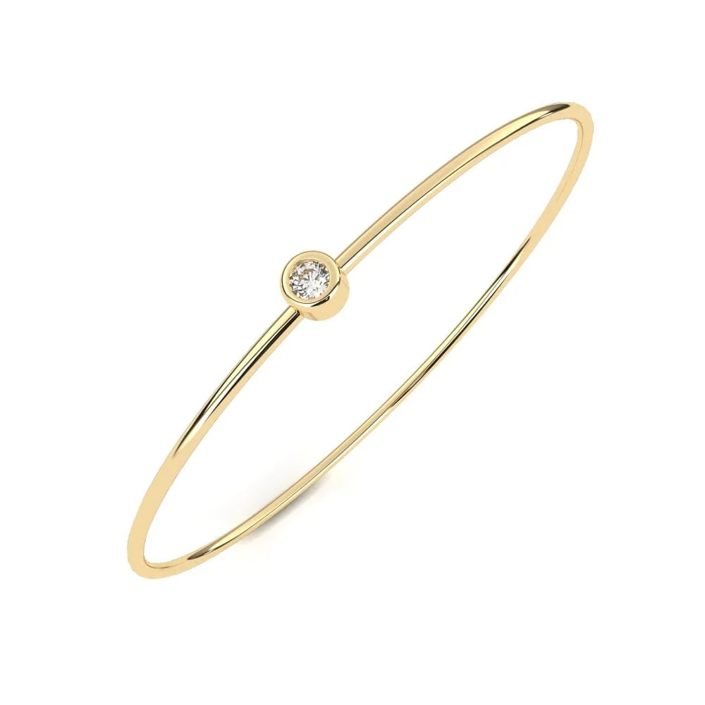 Round Moissanite Diamond with Oval Shape Bangle - Image 6