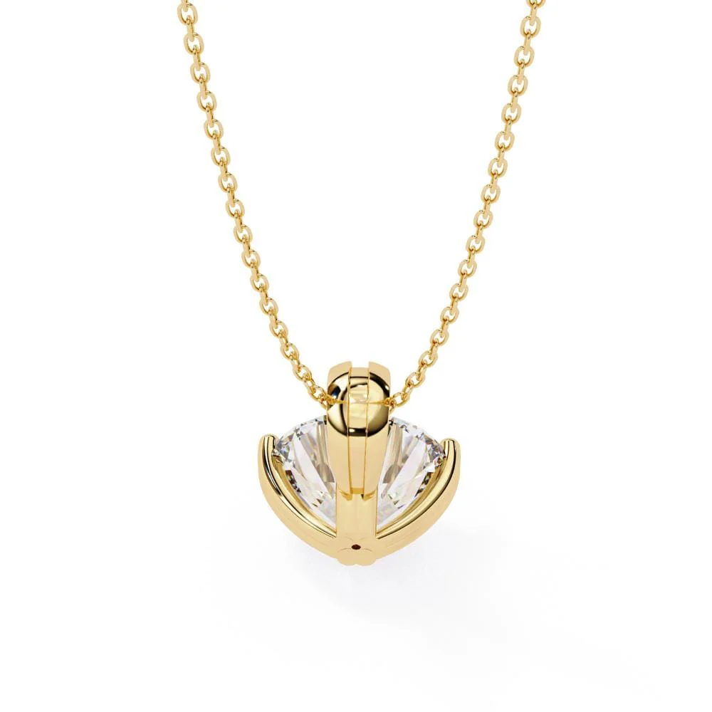 Round Double Claw Prong Pendant with Chain - Image 7