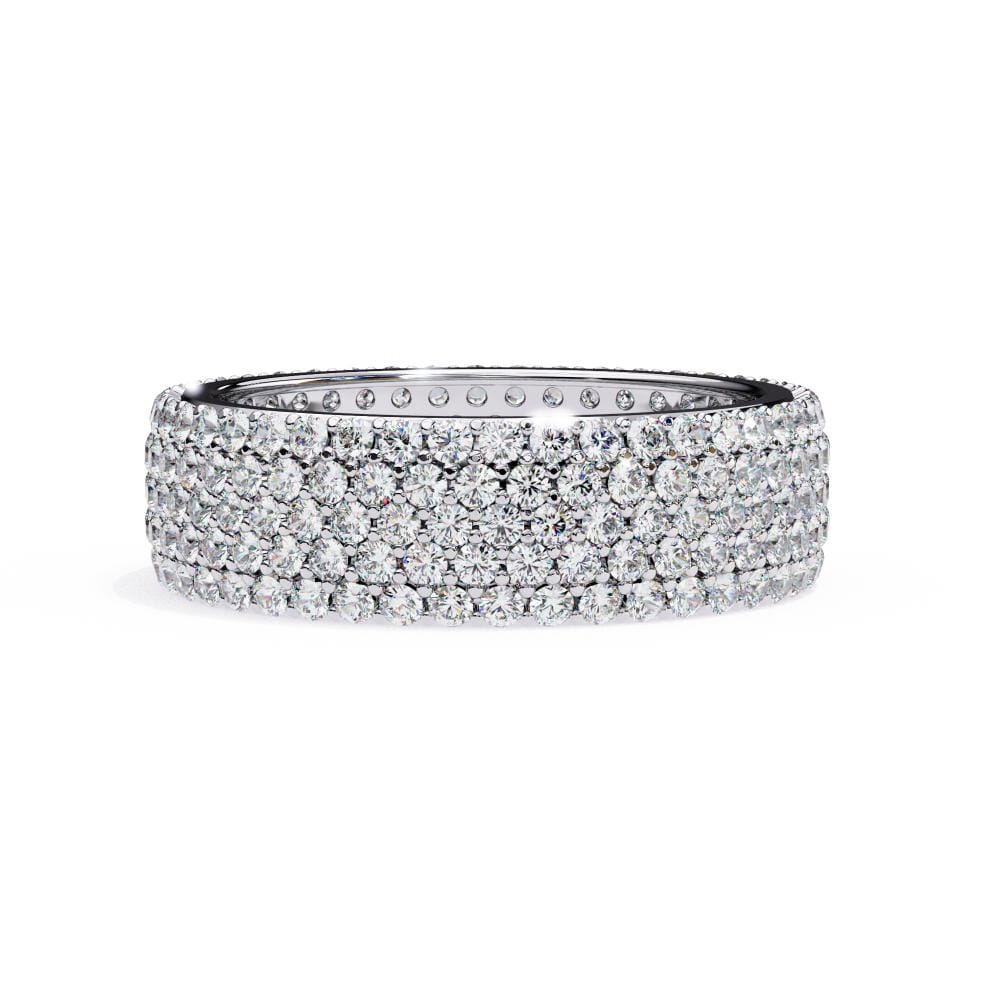 Round Five Row Pave Wedding Band - Image 3