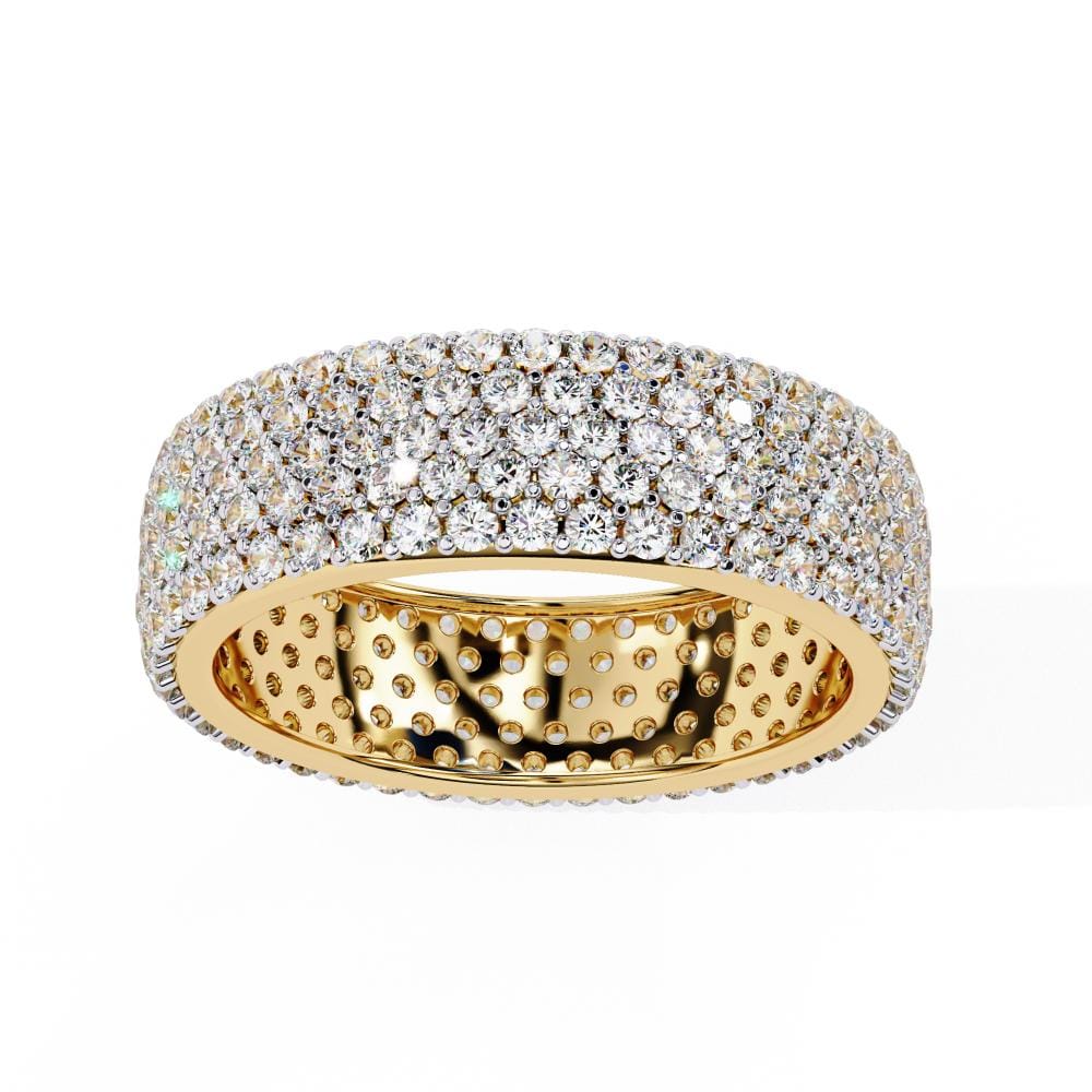Round Five Row Pave Wedding Band - Image 5