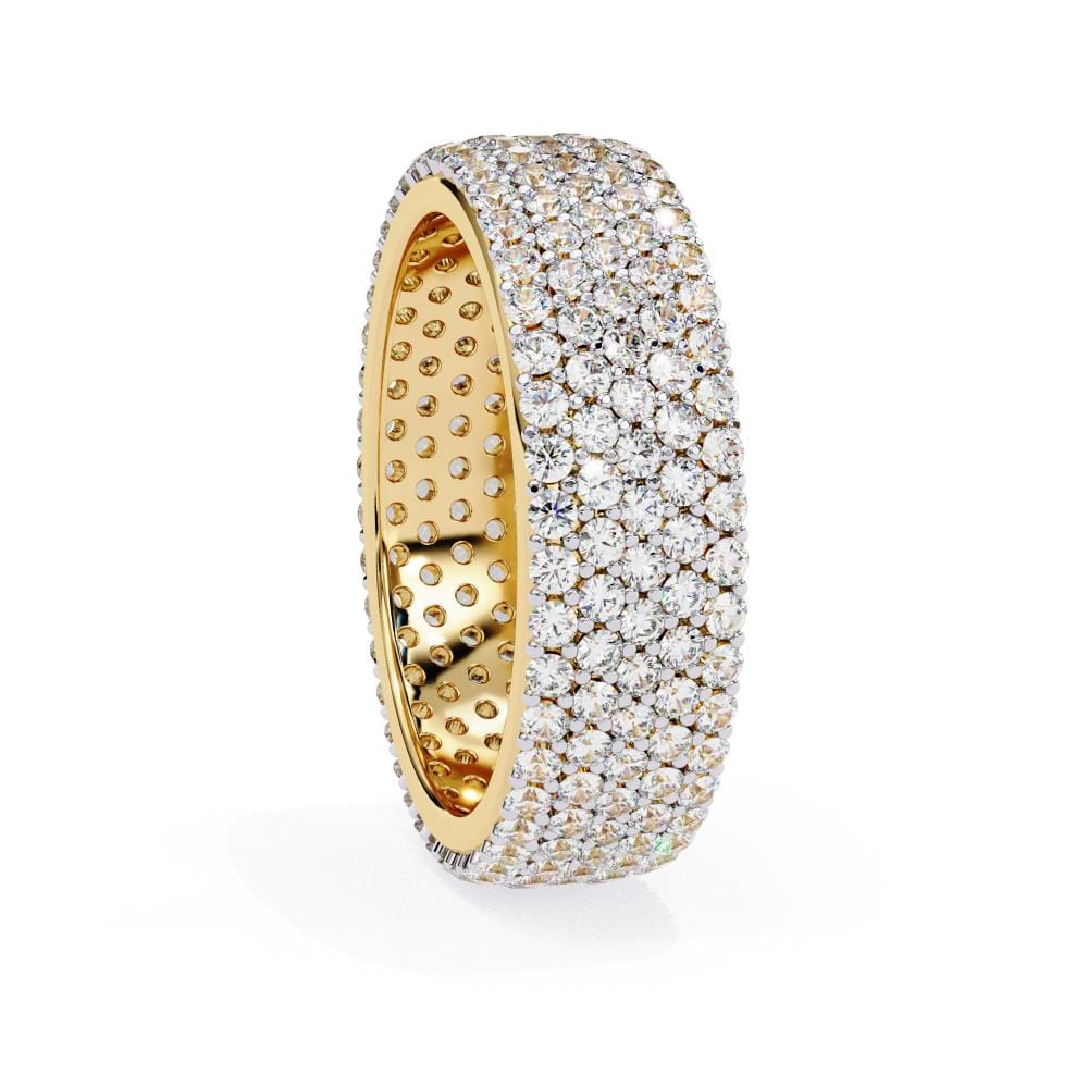 Round Five Row Pave Wedding Band - Image 6