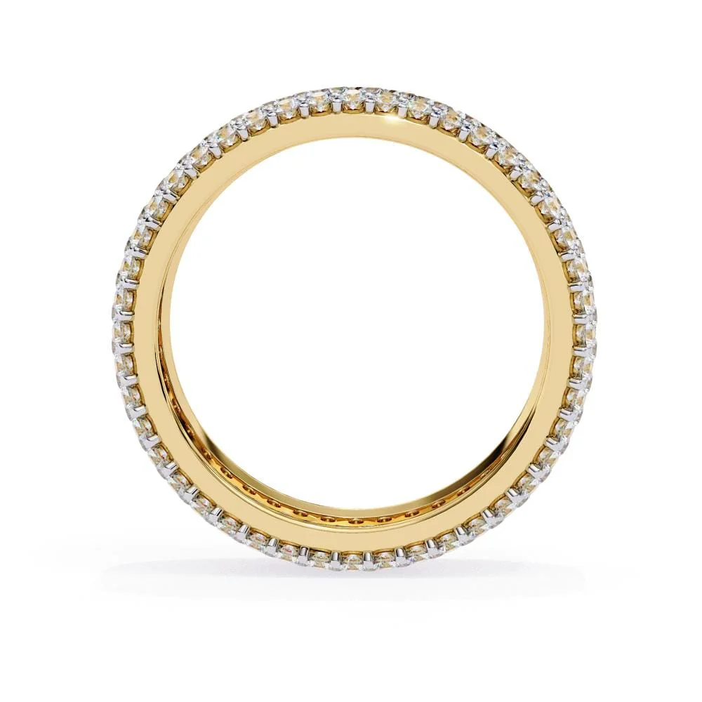 Round Five Row Pave Wedding Band - Image 7