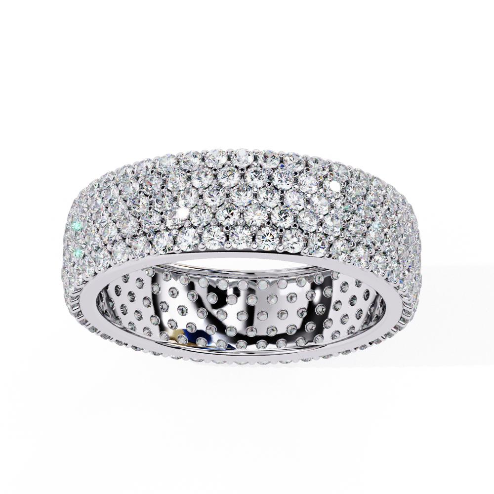Round Five Row Pave Wedding Band - Image 8