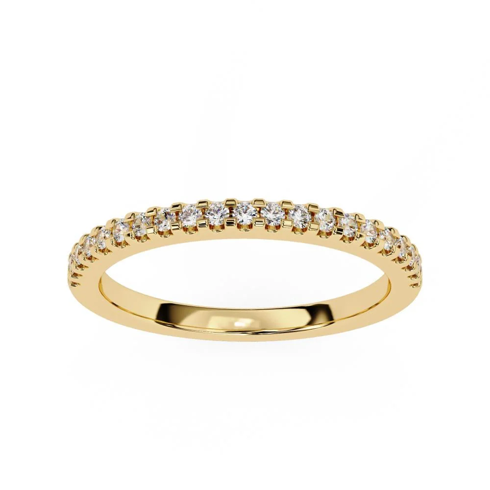 Round Half Eternity Pave Wedding Band - Image 5