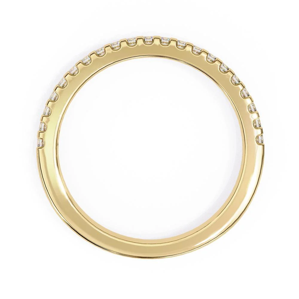 Round Half Eternity Pave Wedding Band - Image 6
