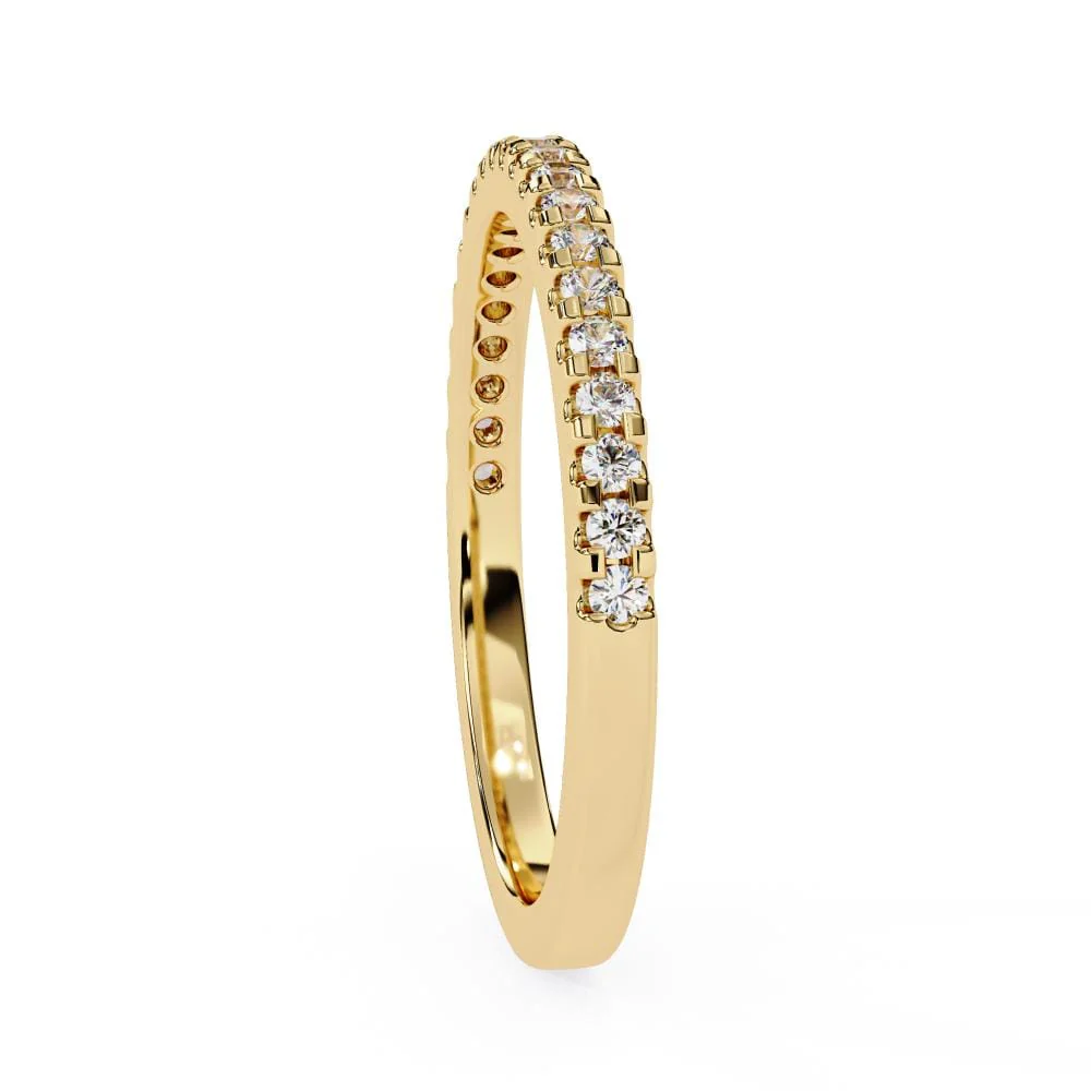 Round Half Eternity Pave Wedding Band - Image 7