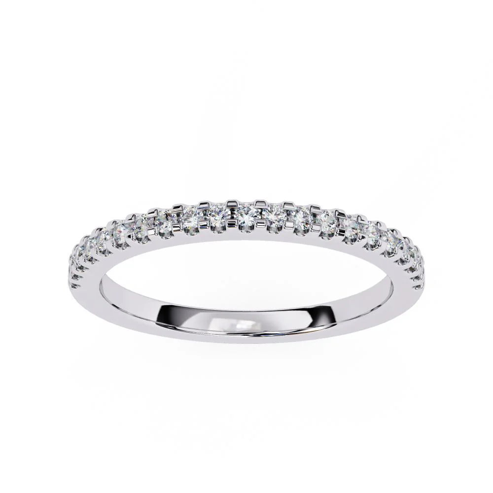 Round Half Eternity Pave Wedding Band - Image 8