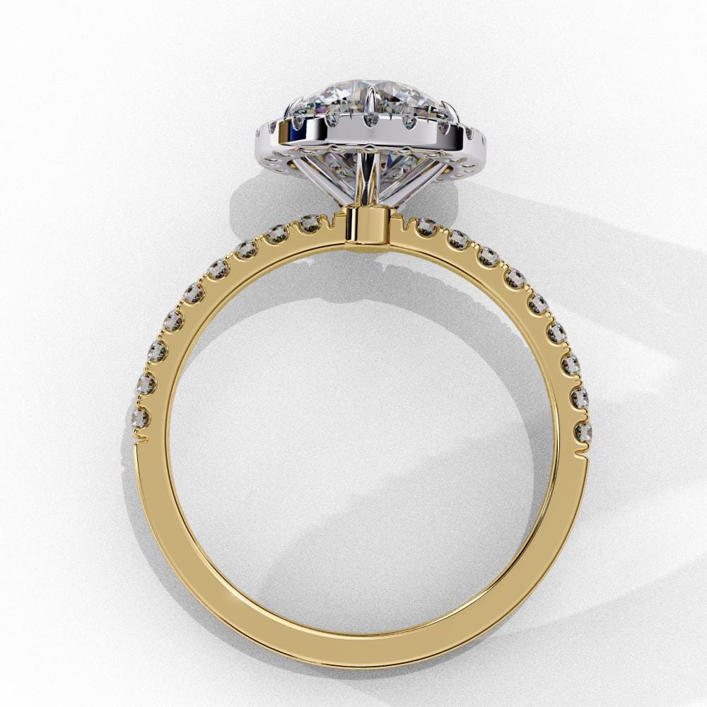 Round Halo with Pave Band Engagement ring - Image 6