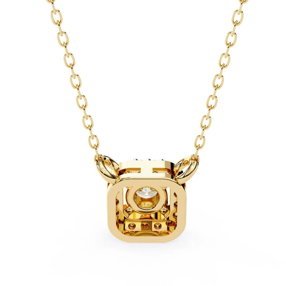 Round Halo Pendant Necklace - Image 7
