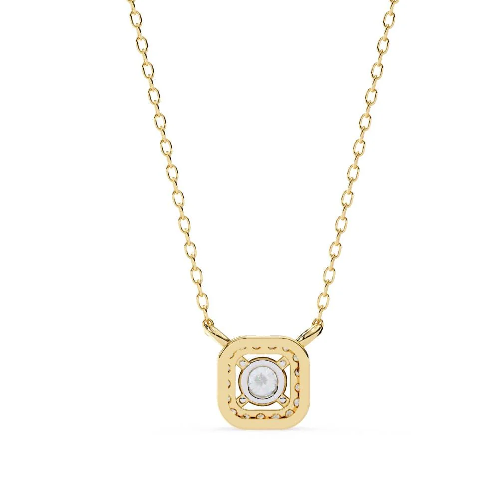 Round Halo Pendant Necklace - Image 8