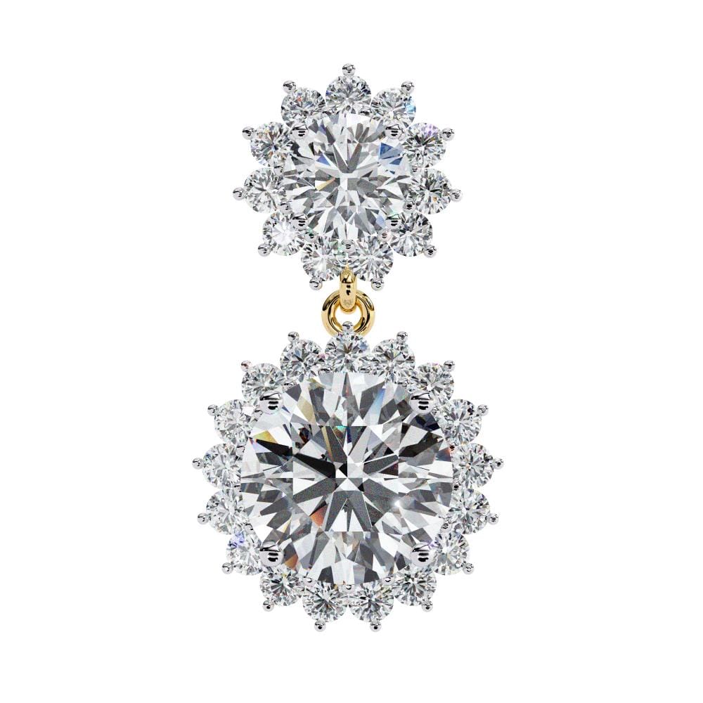 Round Halo Style Dangle & Drop Earrings - Image 6