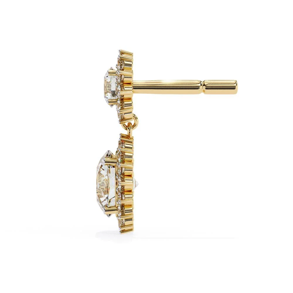Round Halo Style Dangle & Drop Earrings - Image 8