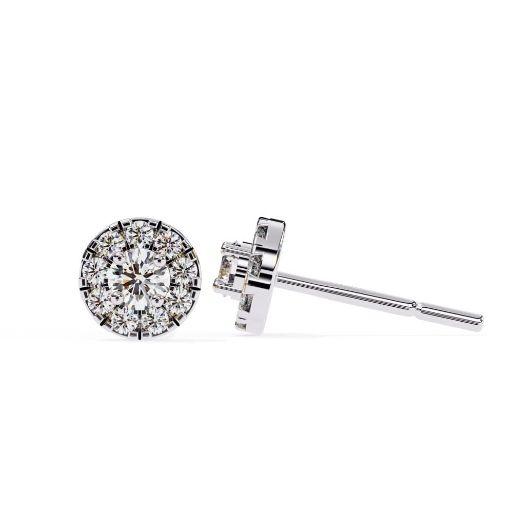 Round Halo Style Earrings - Image 3