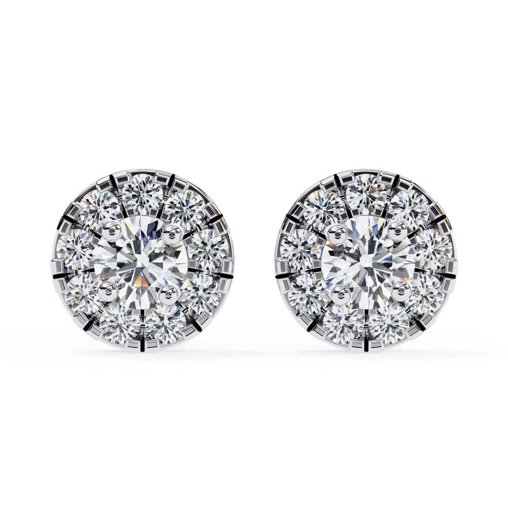 Round Halo Style Earrings - Image 5