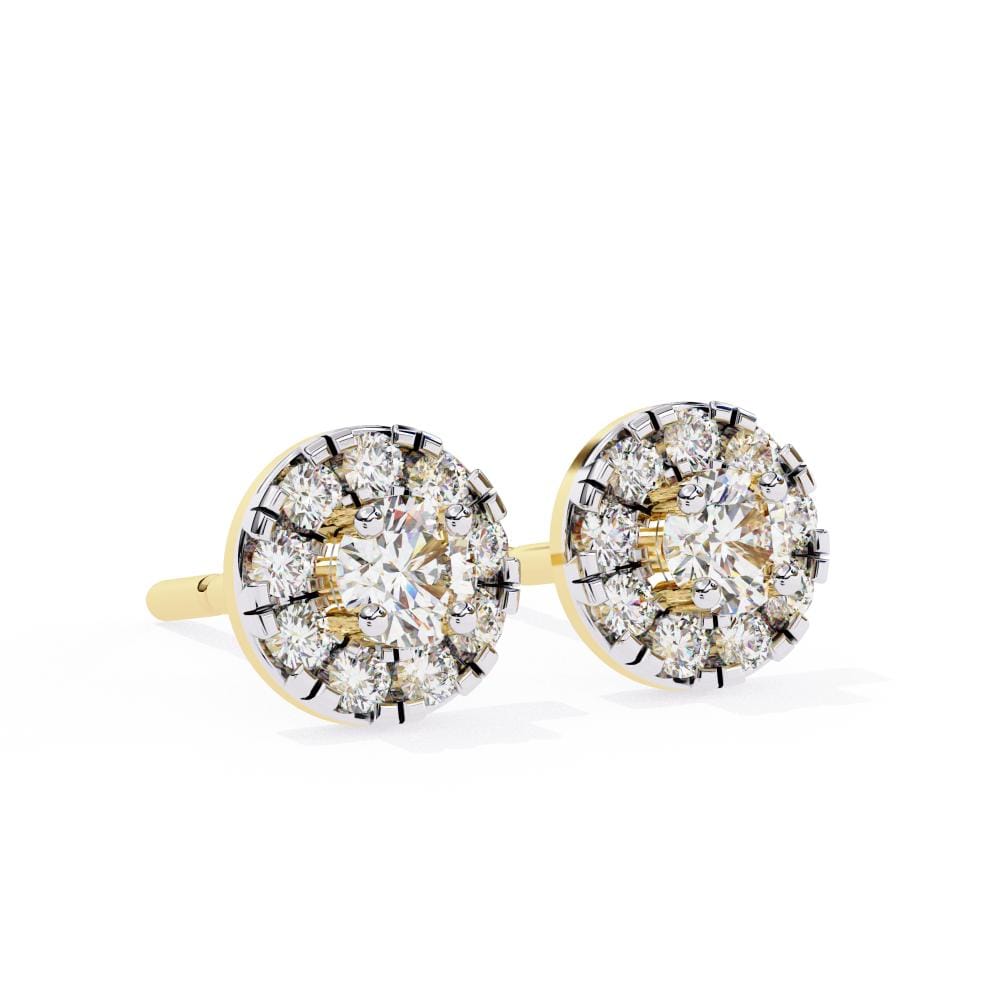 Round Halo Style Earrings - Image 6