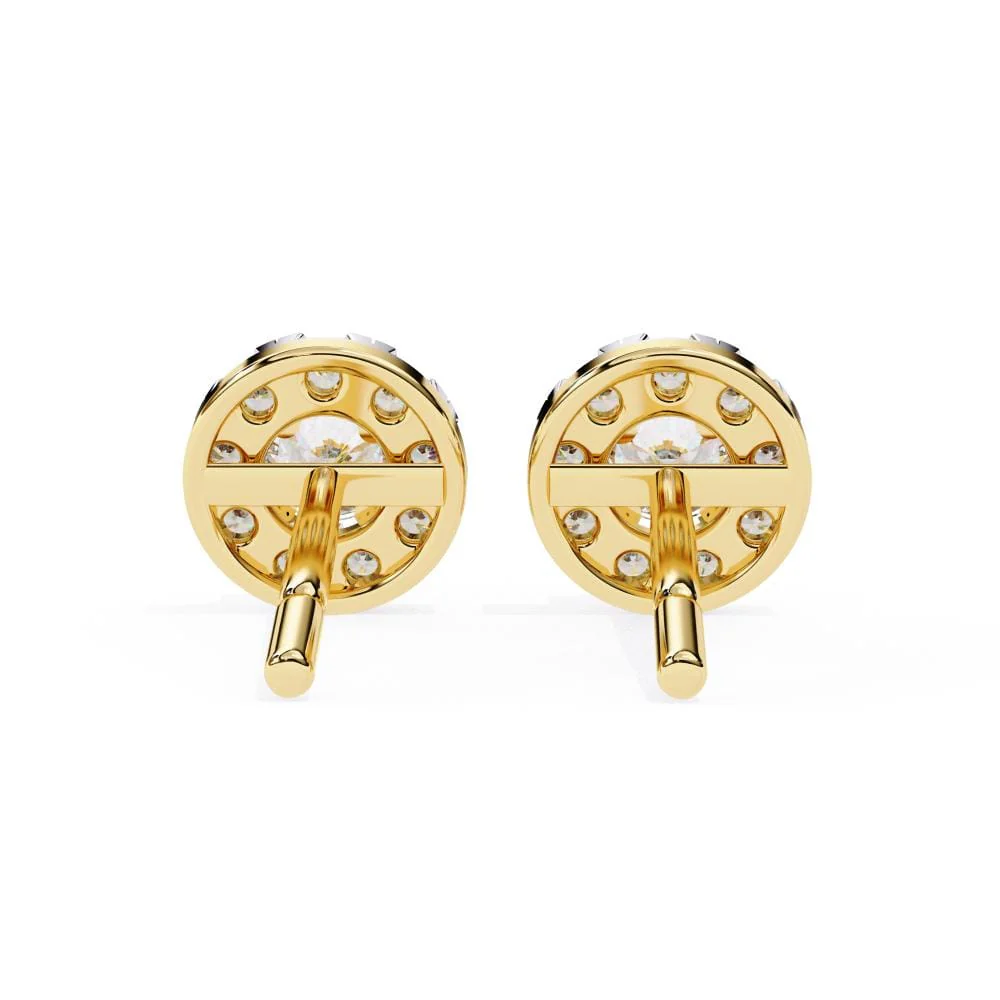 Round Halo Style Earrings - Image 7