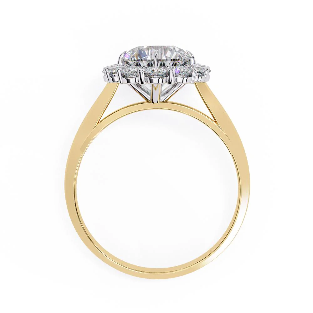 Round Halo with Cathedral Engagement Ring - Image 6