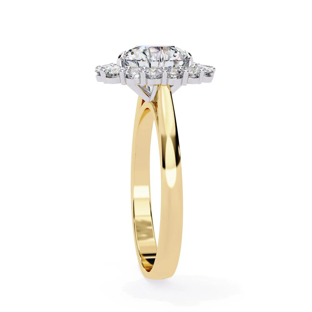 Round Halo with Cathedral Engagement Ring - Image 7