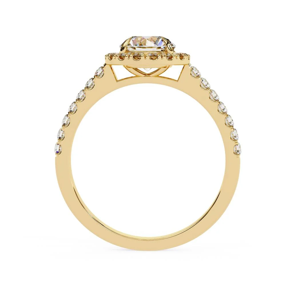Round Halo With Pave Engagement ring - Image 6