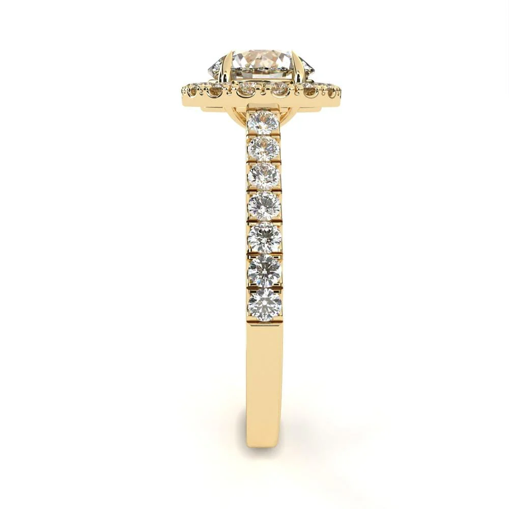 Round Halo With Pave Engagement ring - Image 7