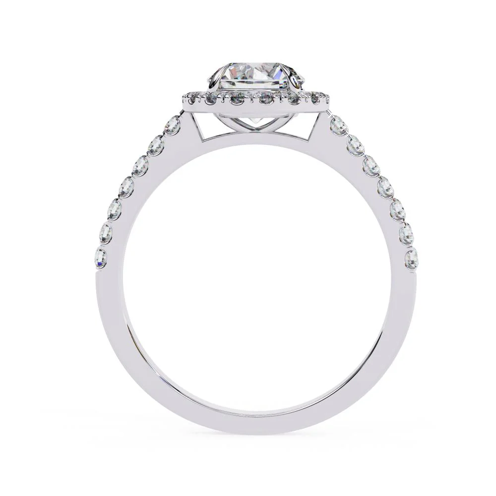 Round Halo With Pave Engagement ring - Image 8