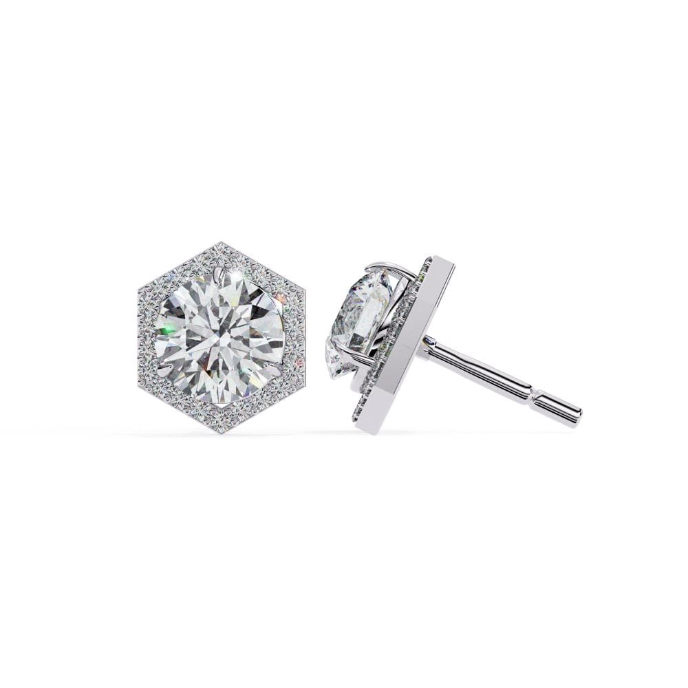 Round Hexagon Style Stud Earrings - Image 3