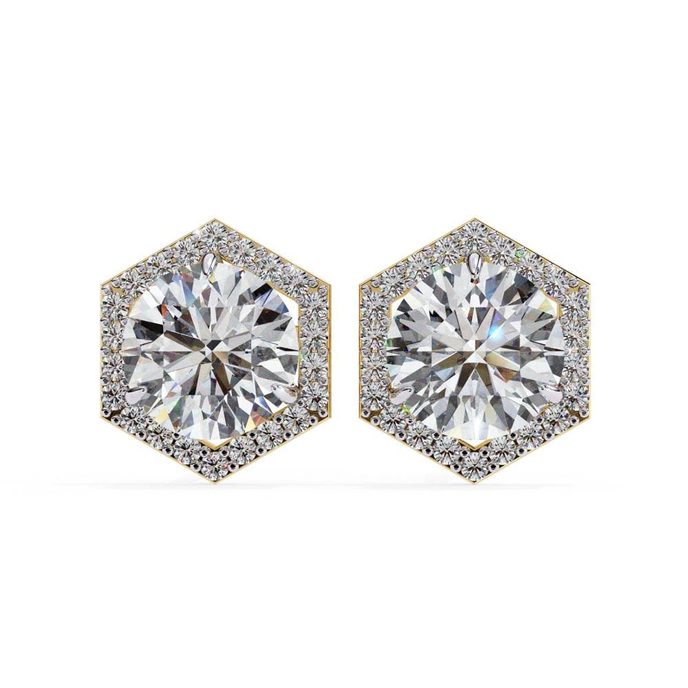 Round Hexagon Style Stud Earrings - Image 5