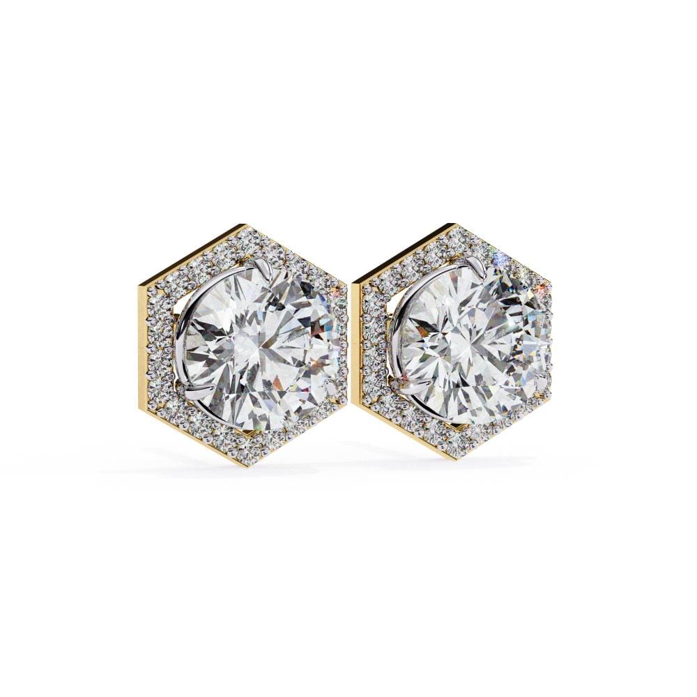 Round Hexagon Style Stud Earrings - Image 6
