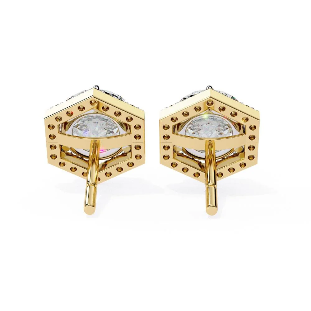 Round Hexagon Style Stud Earrings - Image 7