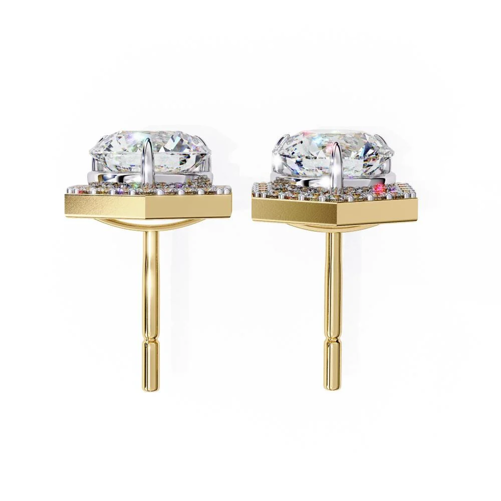 Round Hexagon Style Stud Earrings - Image 8